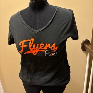 NHL Flyers Black Tee with Orange Logo